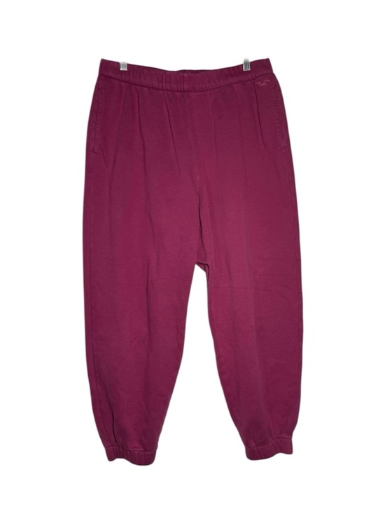 Hollister Pants - Hollister Cuffed Joggers Magenta Size Large Fleece Cozy Cotton Lounge